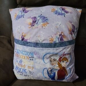 Disney Frozen Embroidered Storybook Reading Pocket Pillow 15"
